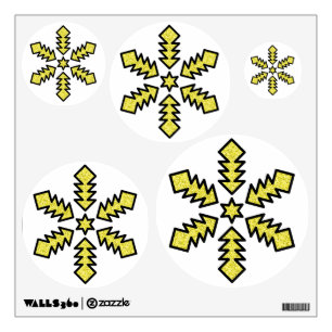 Glitter Snowflake - Yellow Star Wall Decal