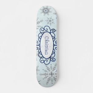 Glitter Snowflakes Comp Skateboard Deck