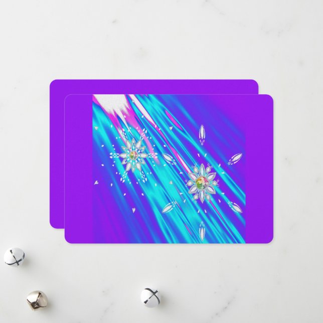 Glitter snowflakes holiday card (Front/Back In Situ)