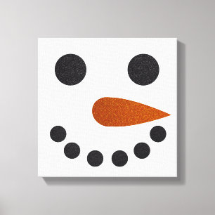 Glitter Snowman Winter Canvas Art Christmas Gift