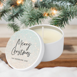 "Glitter Spark Merry Christmas" Mini Candle Favors