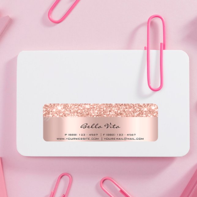 Glitter Spark Rose Gold RSVP Bridal Sweet 16th Eve Label (Creator Uploaded)