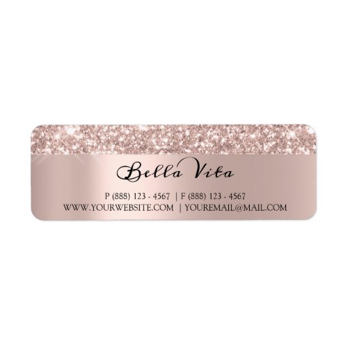 Glitter Spark Rose Gold RSVP Bridal Wedding Label