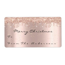 Glitter Spark Rose Snow Holidays Christmas Season Label Glitter Spark Rose Snow Holidays Christmas Season Label