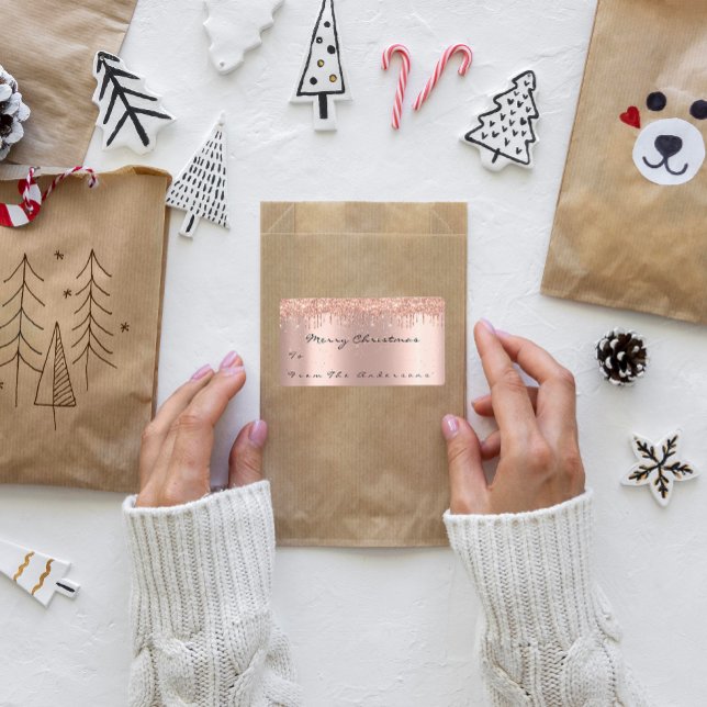 Glitter Spark Rose Snow Holidays Christmas Season Label (Glitter Spark Rose Snow Holidays Christmas Season Label)