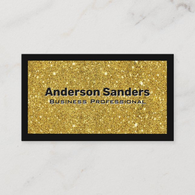 Glitter Sparkle | Black Border Business Card (Front)