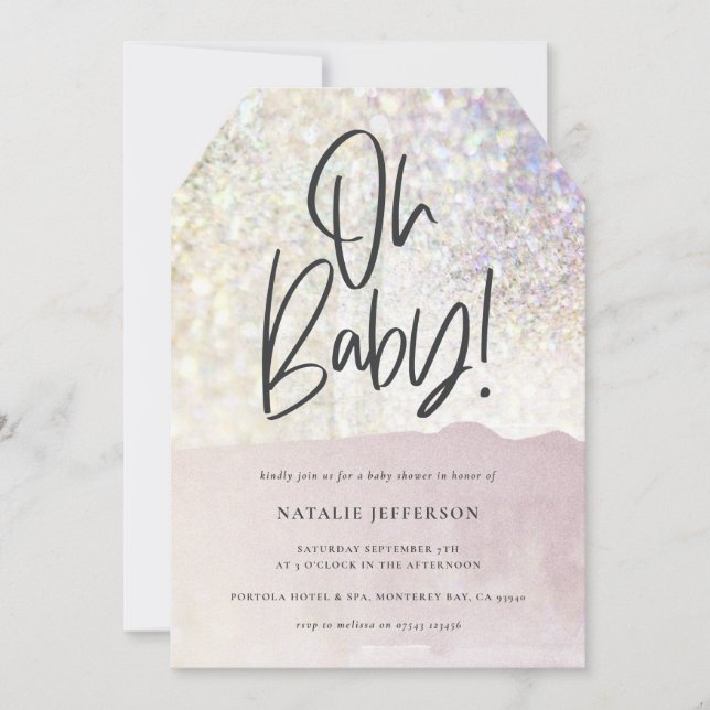 Glitter sparkle classy oh baby! shower party (Front)