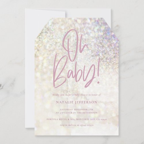 Glitter sparkle classy oh baby shower party