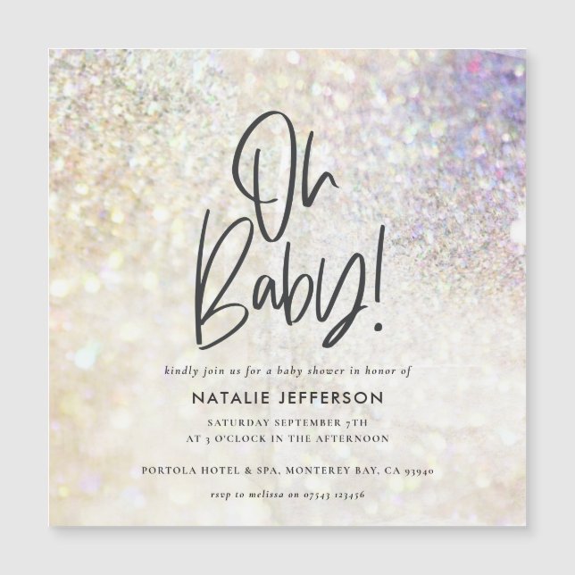 Glitter sparkle classy oh baby! shower party (Front)
