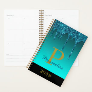 Glitter Sparkle Custom Name Monogram Personalized Planner