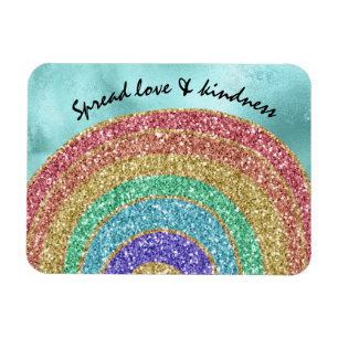 Glitter Sparkle Gold Rainbow Magnet