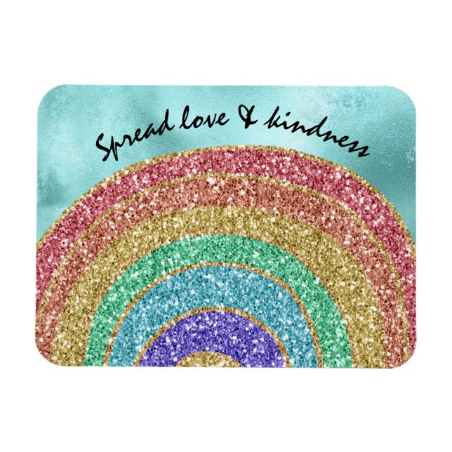 Glitter Sparkle Gold Rainbow   Magnet (Horizontal)