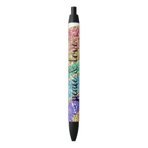 Glitter Sparkle Gold Rainbow personalized Pen