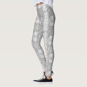Black Sparkle Glitter Printed Leggings