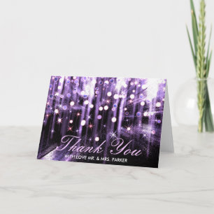 Glitter Sparkle Purple Confetti Wedding Thank You Card