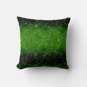 Glitter sparkle seamless confetti green shine dark throw pillow