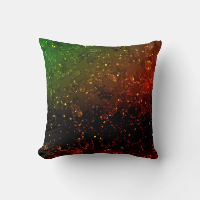Glitter sparkle seamless confetti green shine dark throw pillow (Front)