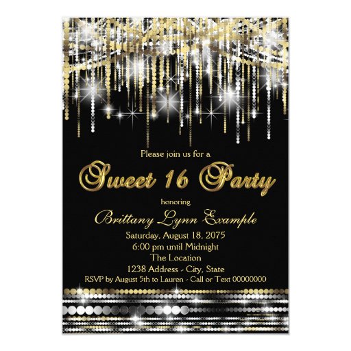 Black And Gold Party Invitations 7