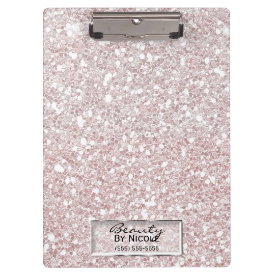 Glitter Sparkle White Stripes Modern Personalized Clipboard