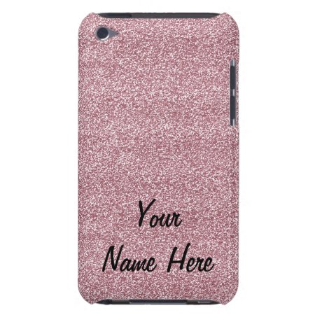 Glitter & Sparkles Pink (add Name) Ipod Touch Case