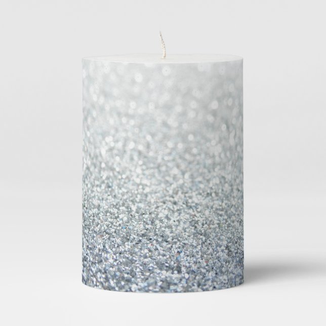 Glitter Sparkley Pillar Candle (Front)