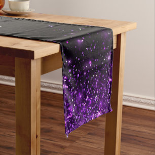 Glitter Sparkling Beautiful Purple Short Table Runner