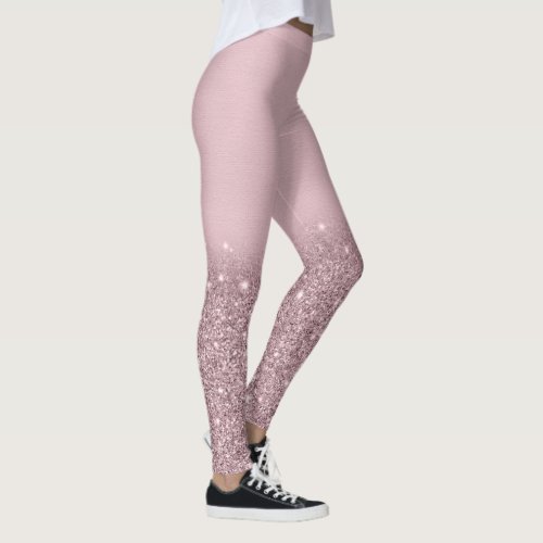 Glitter sparkling rose gold  leggings