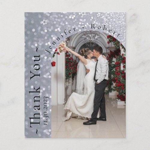 Glitter Sparkly Budget Wedding Thank you cards Flyer