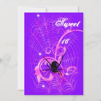 Glitter Spider Vines Gothic Lolita Sweet 16 Invitation by gothicbusiness at Zazzle