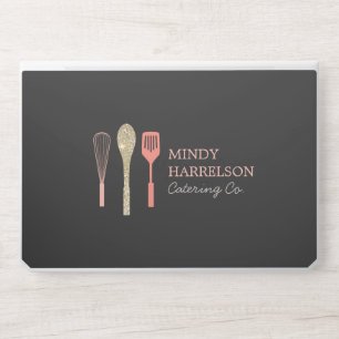 Glitter Spoon Whisk Spatula Bakery Catering Logo HP Laptop Skin