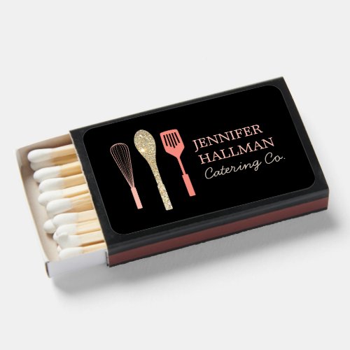 Glitter Spoon Whisk Spatula Catering Food Business Matchboxes