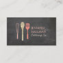 Glitter Spoon Whisk Spatula Logo on Chalkboard Business Card