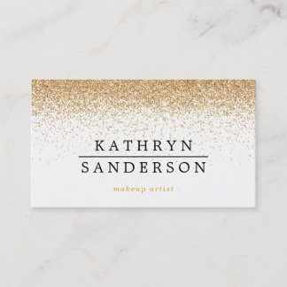 GLITTER sprinkle stylish glamorous gold black Business Card