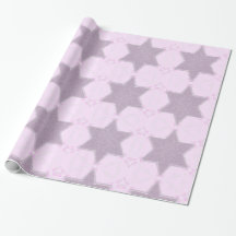 Glitter Star of David blush wrapping paper