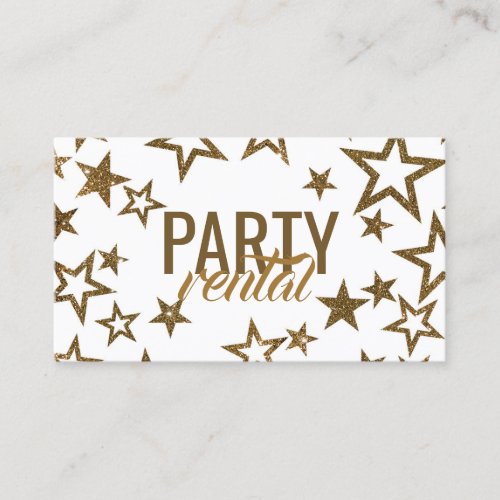 Glitter Star Party Rental Tableware Supplies Business Card