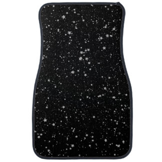 Glitter Stars2 - Silver Black Car Floor Mat