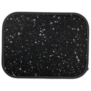 Glitter Stars2 - Silver Black Car Mat