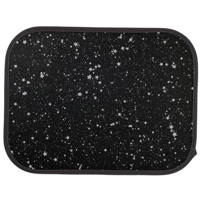 Glitter Stars2 - Silver Black Car Mat (Rear)