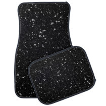 Glitter Stars2 - Silver Black Car Mat Glitter Stars2 - Silver Black Car Mat
