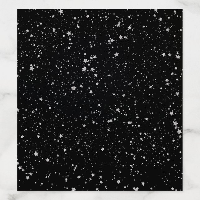 Glitter Stars2 - Silver Black Envelope Liner (Design)