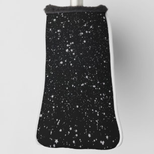 Glitter Stars2 - Silver Black Golf Head Cover
