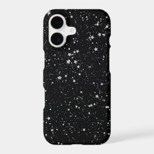 Glitter Stars2 - Silver Black iPhone 17 Case