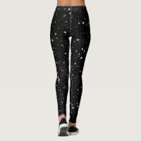 Stars Silver Black Leggings– Fanilu