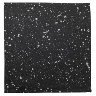 Glitter Stars2 - Silver Black Napkin