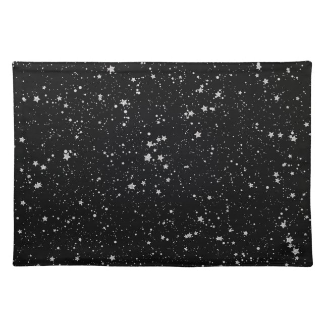 Glitter Stars2 - Silver Black Placemat (Front)