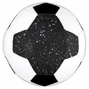 Glitter Stars2 - Silver Black Soccer Ball