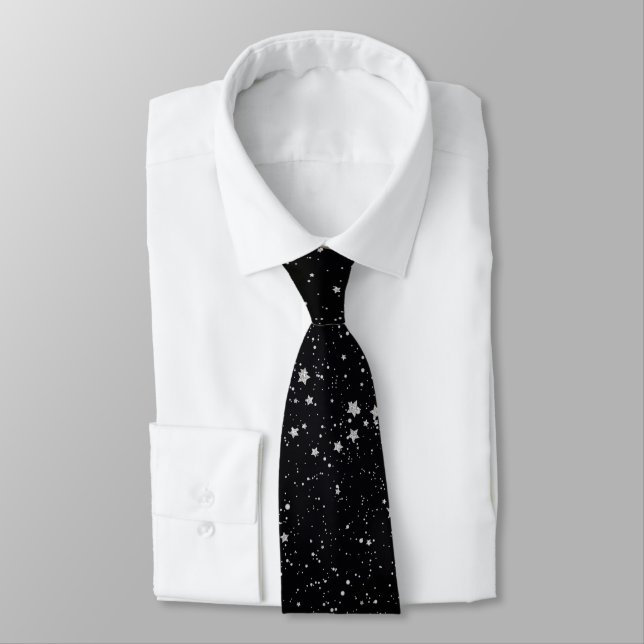 Glitter Stars2 - Silver Black Tie (Tied)
