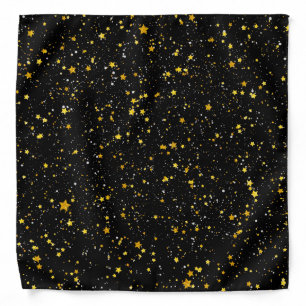 Glitter Stars3 - Gold Black Bandana