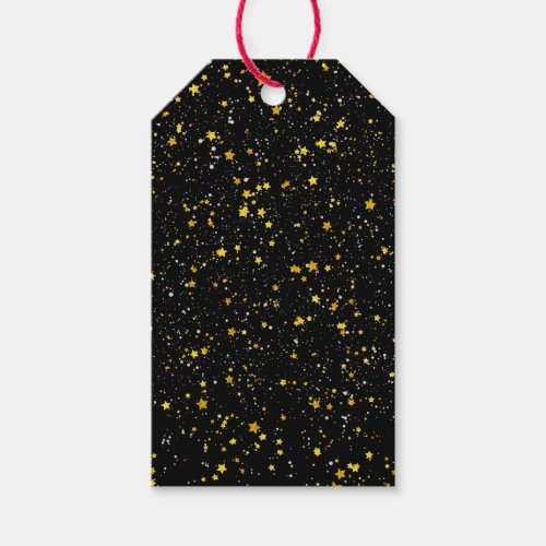 Glitter Stars3 _ Gold Black Gift Tags