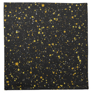 Glitter Stars3 - Gold Black Napkin